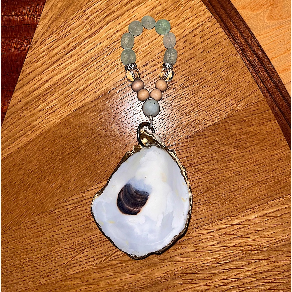 Oyster shell Nautical Christmas ornament